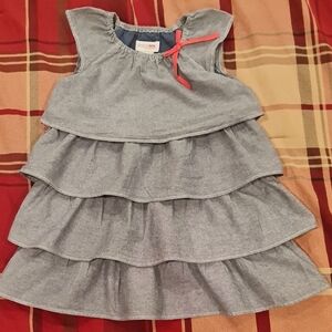 Charming Gray Tiered Kids Dress
